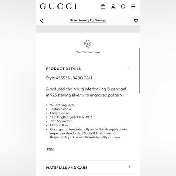 Gucci GG Silver necklace - Picture 6 of 7